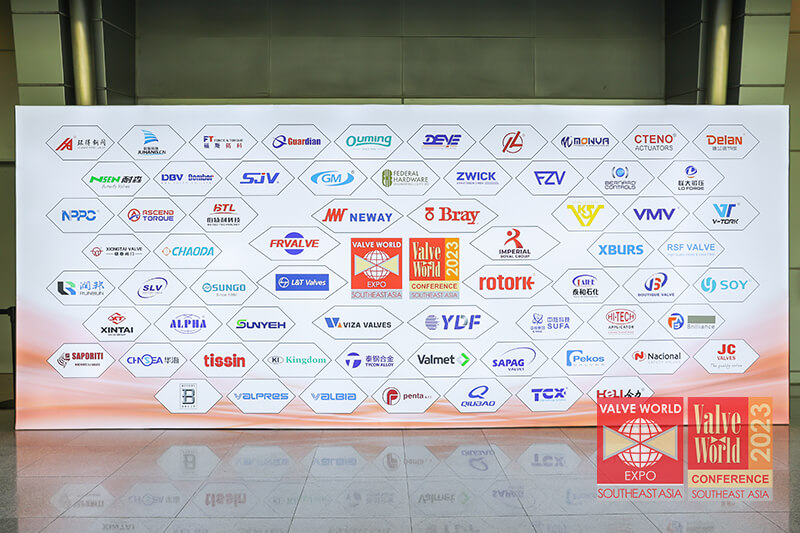 Valve World South East Asia logo wall